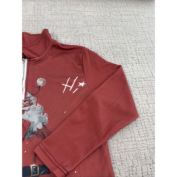 Christmas Printing Santa 1/4 Zipper Shirt Size Small - Picture 6 of 11